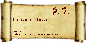 Harrach Tímea névjegykártya